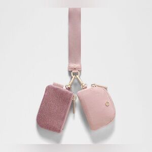 NWT Lululemon Athletica Glitter pink dual wristlet Set